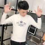 5夜光印花针织衫毛衣冬季社会小伙男半高领打底衫C301B-MY19，男装针织衫/毛衣，电商C301B