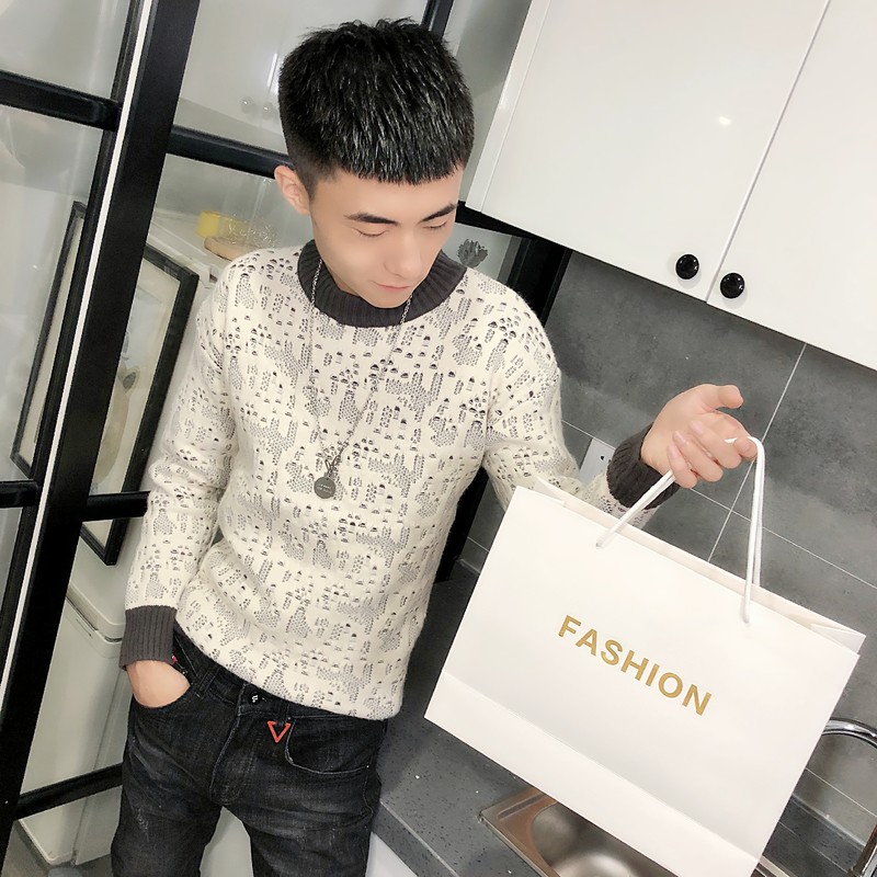4冬季社会小伙针织衫复古加厚毛衣男圆领打底衫C301B-MY17,男装针织衫/毛衣,电商C301B