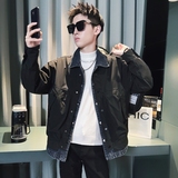 C301B-JK105-P118控158秋季牛仔拼接假两件夹克社会宽松男士外套2，男装夹克，电商C301B