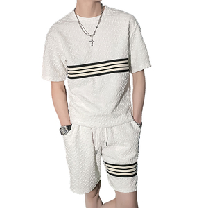 C301B-TZ11-特P80控110夏季潮男男装社会风运动T恤套装短裤两件套图片