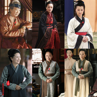 影视古装古代老妇人诰命夫人古装女士汉服随从侍女村妇棉麻古装