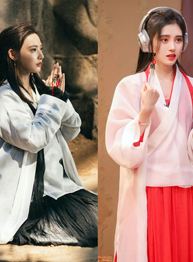 大话西游朱茵版紫霞同款古装红色黑色女侠女剑客服飘逸仙子古装