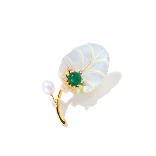 天然珍珠母贝胸针气质高档奢华百搭胸花女士晚礼服大衣优雅配饰品