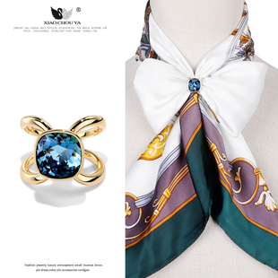 奥地利水晶高端丝巾扣多功能懒人打蝴蝶结扣时尚围巾披肩固定配饰