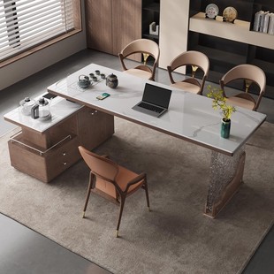 VGS岩板茶台家用客厅阳台办公一体禅意新中式 茶桌椅组合2025新款