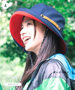 日本双色渔夫帽irodori新款防水泼水遮阳防晒帽UV盆帽可调节亲子