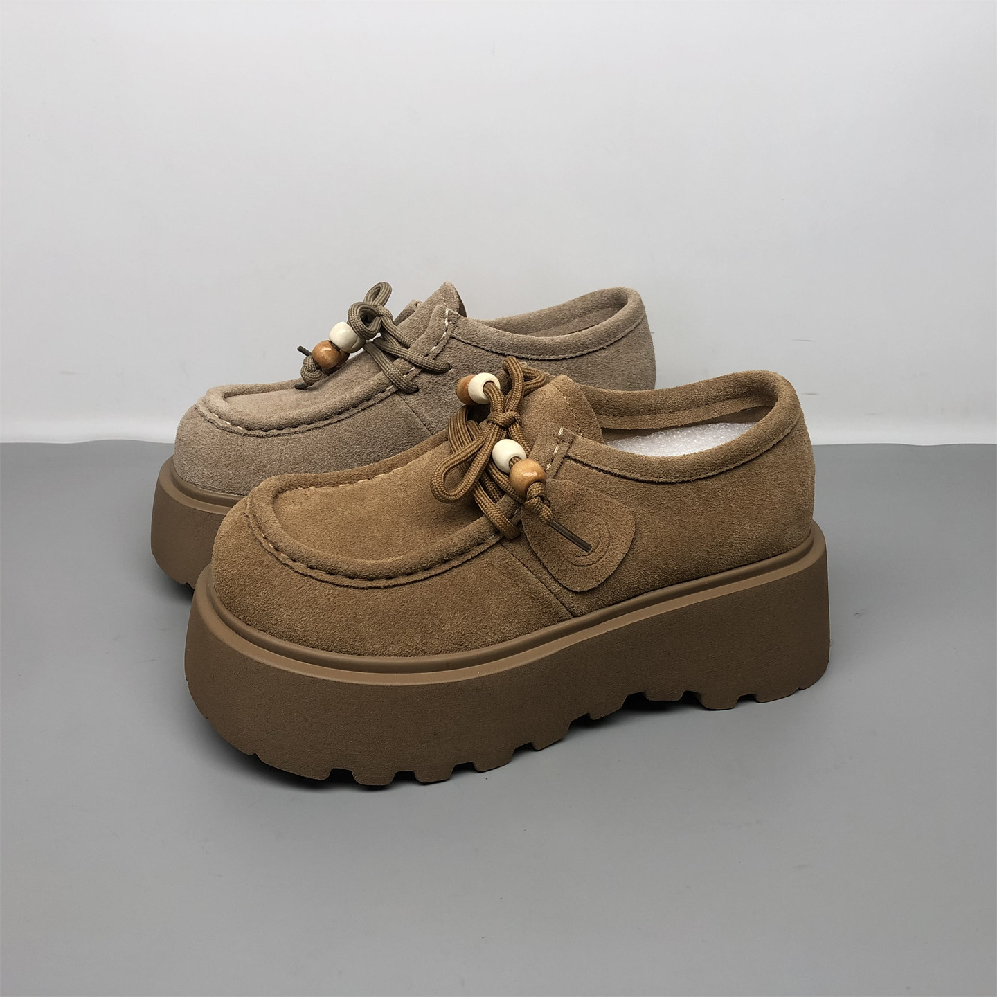 撤柜真皮厚底博肯鞋女2025秋新款复古磨砂牛皮百搭休闲增高袋鼠鞋,女鞋,勃肯鞋/软木鞋,淘宝优惠券,粉丝福利购,淘宝优惠卷