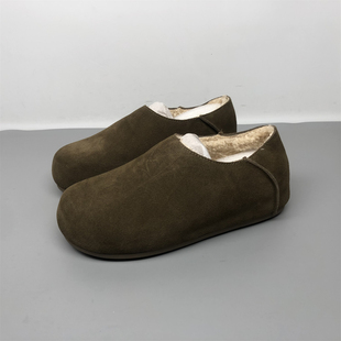 品牌撤真皮勃肯女鞋2025冬季新款内增高加绒保暖棉鞋时尚防滑鞋潮