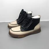 牛筋底马丁靴休闲软底高帮板鞋 37码 撤柜真皮加绒短靴女2025冬新款