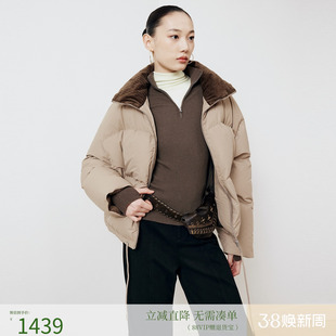 firststation时尚翻领拉链款面包服短款羽绒服女25冬新款Y135A