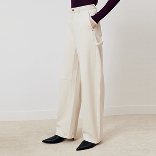 firststation时尚白色微茧型剪裁水洗香蕉牛仔裤女25秋新款J632A