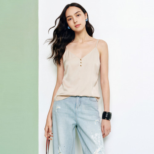 FS时尚百搭多色V领宽松可外穿内搭吊带衫上衣26春夏新款女装5135Z