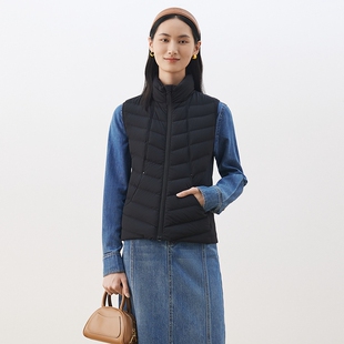 firststation时尚立领防风保暖修身无袖保暖马甲女25秋新款Y051A