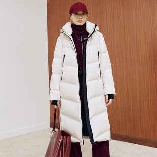Y225A 羽绒服女25冬新款 firststation时尚 立领连帽保暖鹅绒中长款