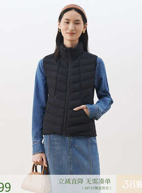 firststation时尚立领防风保暖修身无袖保暖马甲女25秋新款Y051A