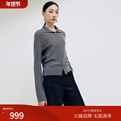 针织毛衣女25冬新款 firststation时尚 灰色立领宽松保暖长袖 9580A