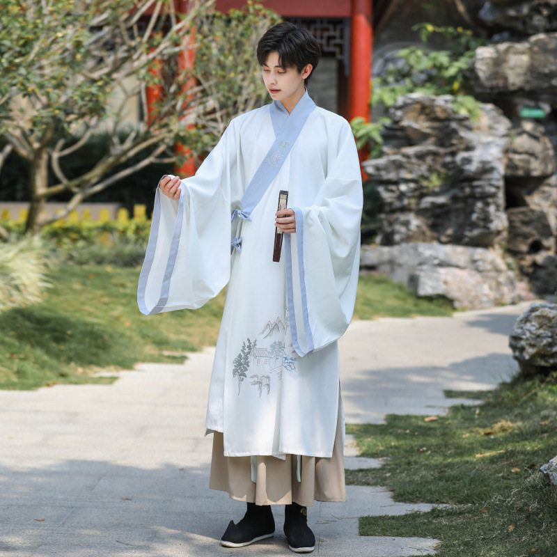 长袍长衫居士男女白色服古风大袖