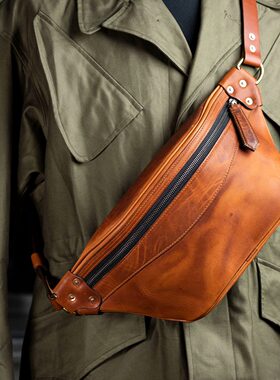 Horween 扁款贴身型 机车胸包