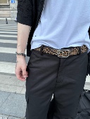 饰pu皮带腰带男女同款 ins 设计风野性辣妹y2k豹纹装