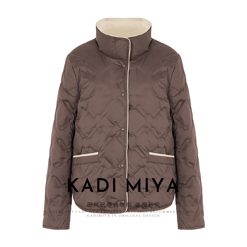 KADIMIYA【芬兰】法式温暖90鸭绒羽绒服绗缝立领廓形百搭外套女