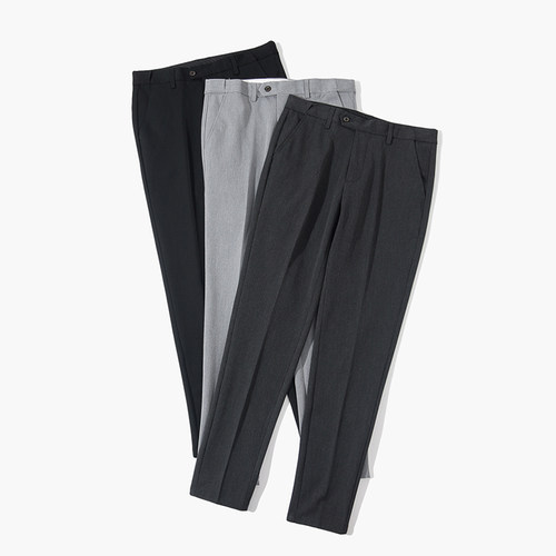 男士九分小直筒休闲西裤