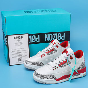 aj3小白鞋白水泥篮球鞋男藤.原浩女鞋AJ4运动鞋中帮火焰红板鞋潮