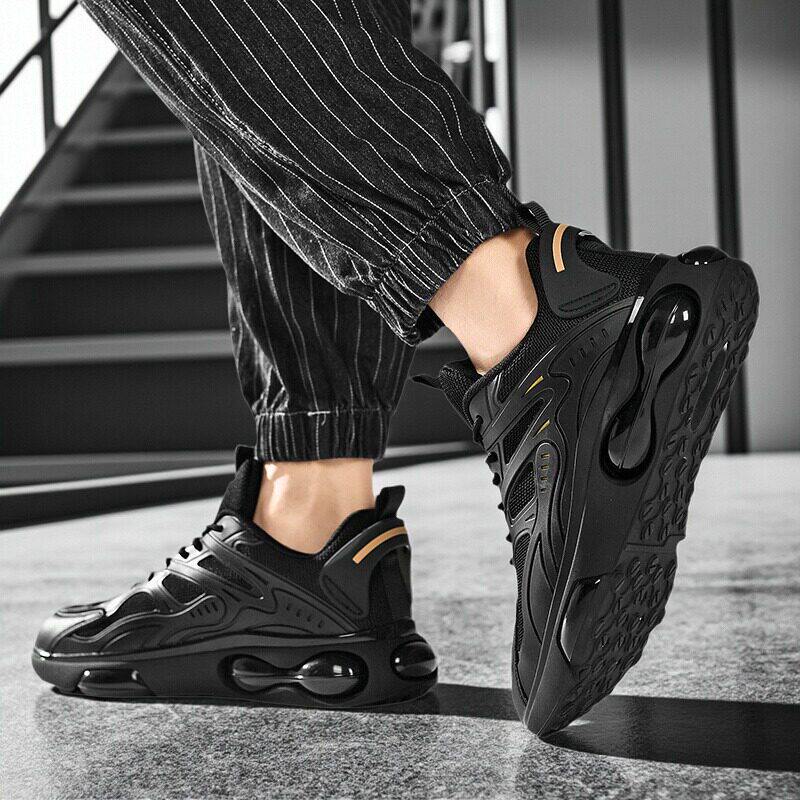 2025新款男夏季透气超轻运动老爹鞋莆田男款跑步鞋黑色气垫运动鞋