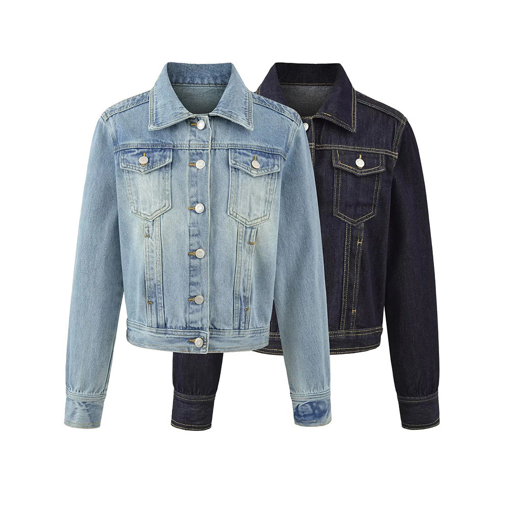 美式复古浅蓝牛仔外套女春2026新款短款宽松显瘦百搭休闲夹克上衣