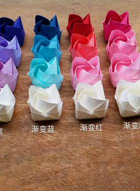 花头川崎玫瑰成品手工纸花创意玫瑰花手揉纸花折痕纸花节日生礼物