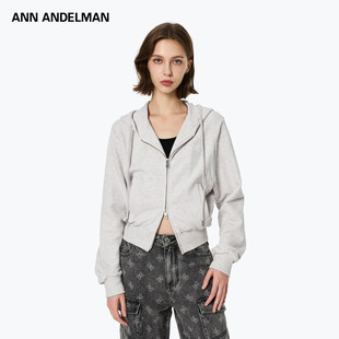 ANDELMAN官方直营 连帽卫衣女拉链开衫 2025秋季 短款 外套 新品 ANN