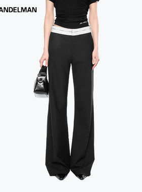 ANN ANDELMAN官方直营黑色休闲喇叭长裤直筒微喇西裤垂坠感高级感