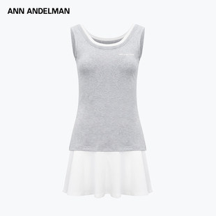 拼接吊带连衣裙夏季 假两件连衣裙短裙无袖 ANDELMAN官方直营 ANN