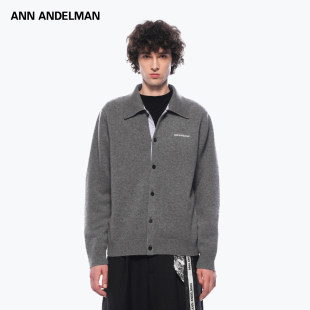 ANDELMAN官方直营翻领毛衣针织开衫 ANN 上衣外套秋冬新款 男装