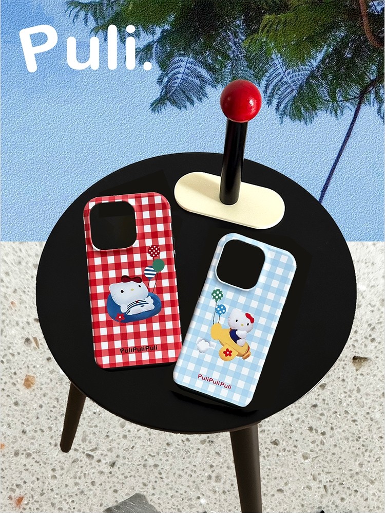 度假猫猫iphone15Promax苹果手机壳新款14pro韩国ins菲林二合一13小众12卡通原创女11pro可爱XSmax全包防摔保