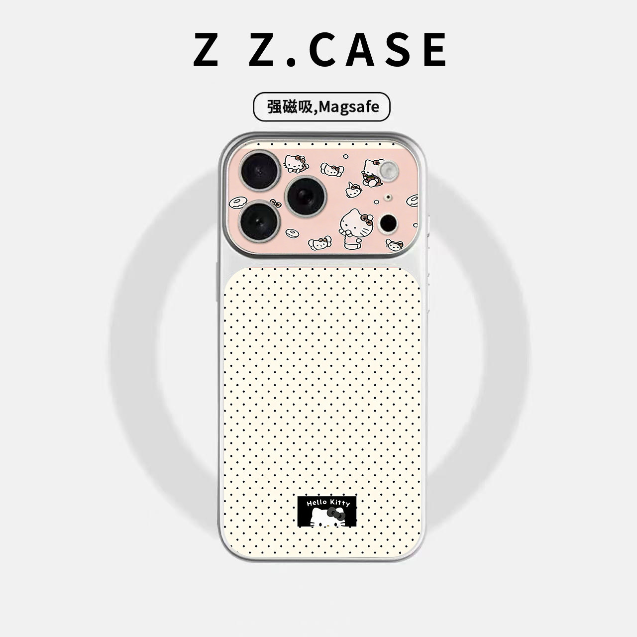 波点kitty猫ins秒变17原创大视窗适用磁吸苹果手机壳iPhone17promax防摔16pro个性15全包14plus13可爱保护套