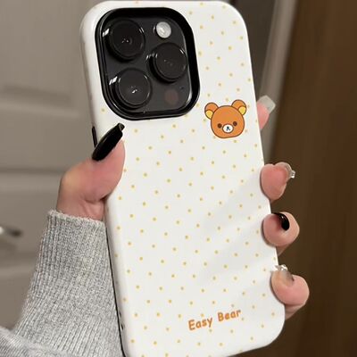 波点轻松小熊适用于iPhone16苹果