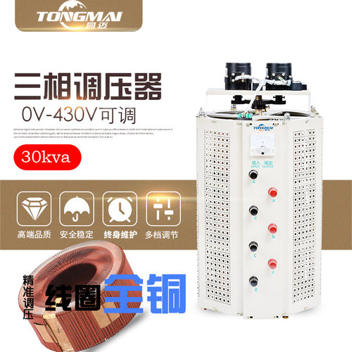 30kw三相自耦接触式电动调压器输入380v调试电机测试专用30千瓦铜