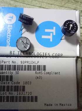 BI 美国原装进口电位器93pR100LF，1K，10K，100K，1M