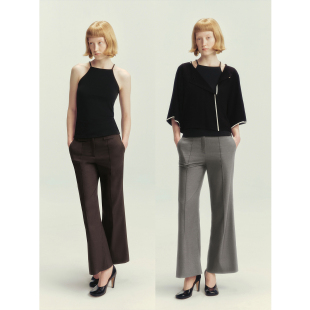 复古中腰 Aquare 精纺羊毛九分裤 裤 垂坠飘逸 Lift微喇西装