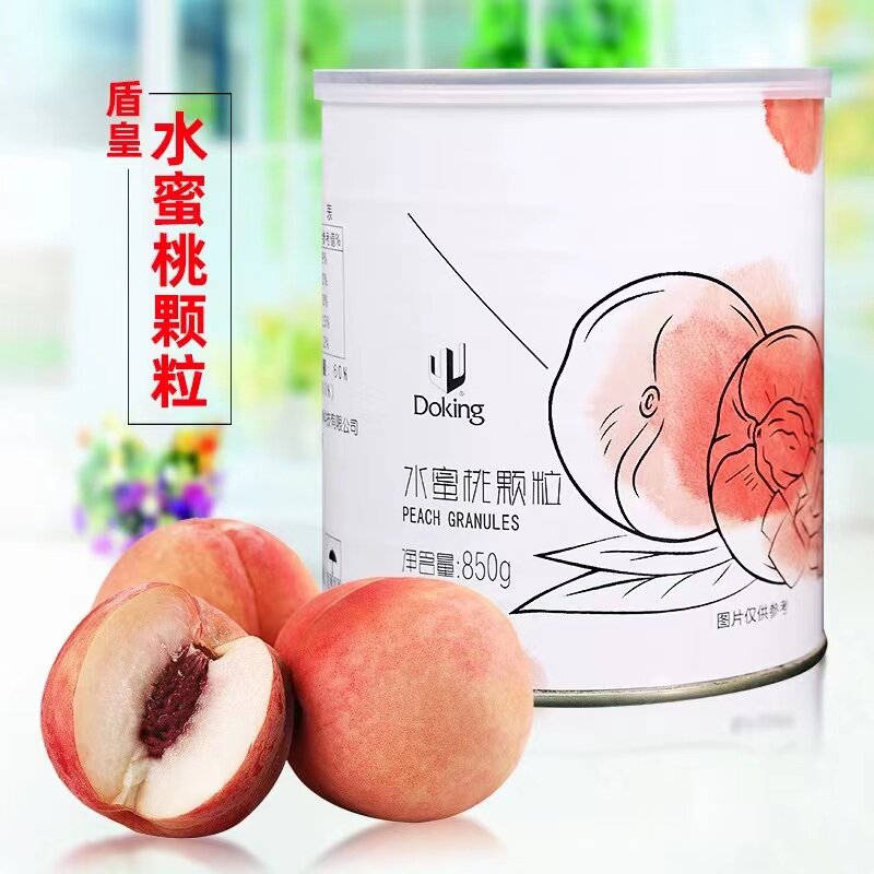 盾皇水蜜桃果肉果粒酱颗粒果酱含果肉罐头奶茶店专用原材料850g