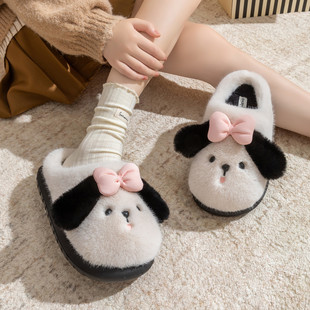 迪盛棉鞋女2025新款毛毛拖鞋可爱卡通女冬季居家加绒百搭保暖情侣
