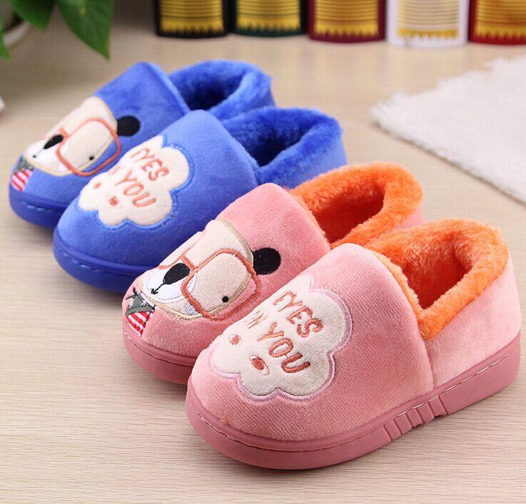 Pantoufles enfants en suède pour hiver - semelle tendon - Ref 1018124 Image 1