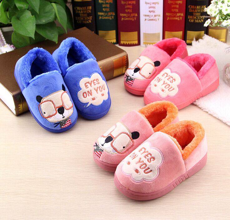 Pantoufles enfants en suède pour hiver - semelle tendon - Ref 1018124 Image 3