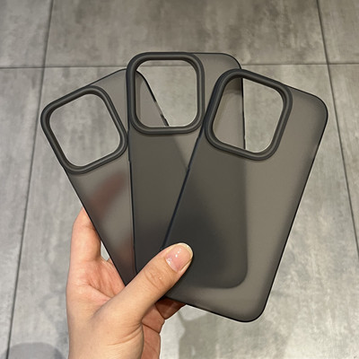 磨砂不沾指纹透明直边手机壳