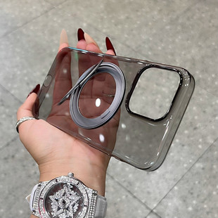 适用苹果16promax手机壳iphone15透明不发黄新款磁吸支架16超薄保护套14pro防摔全包13散热12MagSafe夏季硬壳