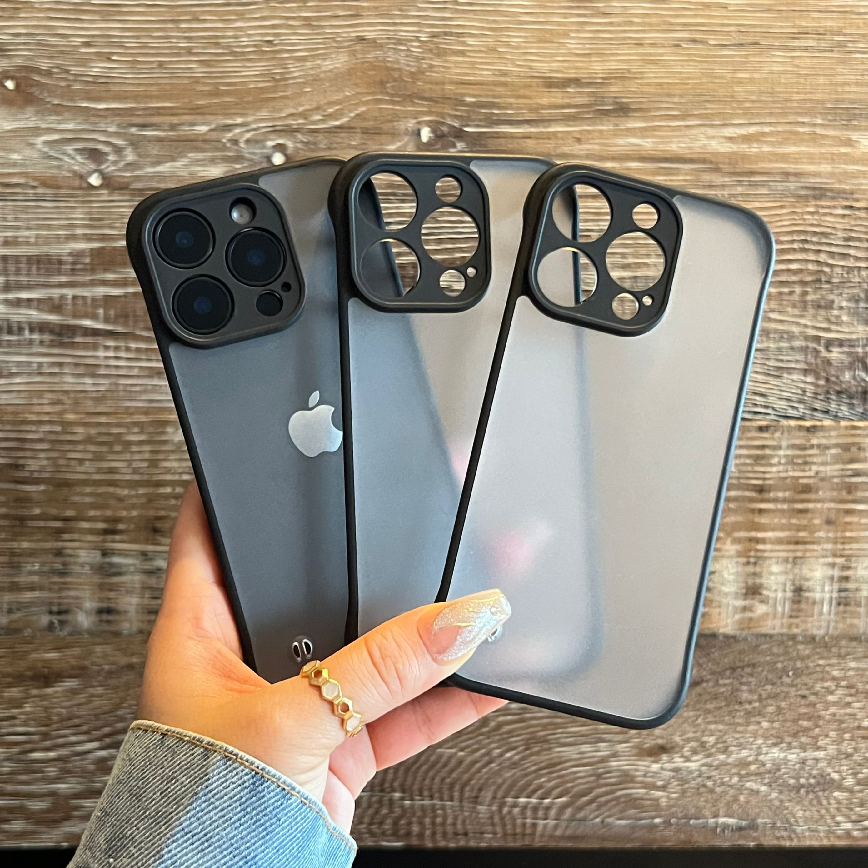 适用苹果16promax手机壳iphone15新款磨砂无边框简约超薄14pro防摔13裸机手感15promax半包式散热13高级感ins
