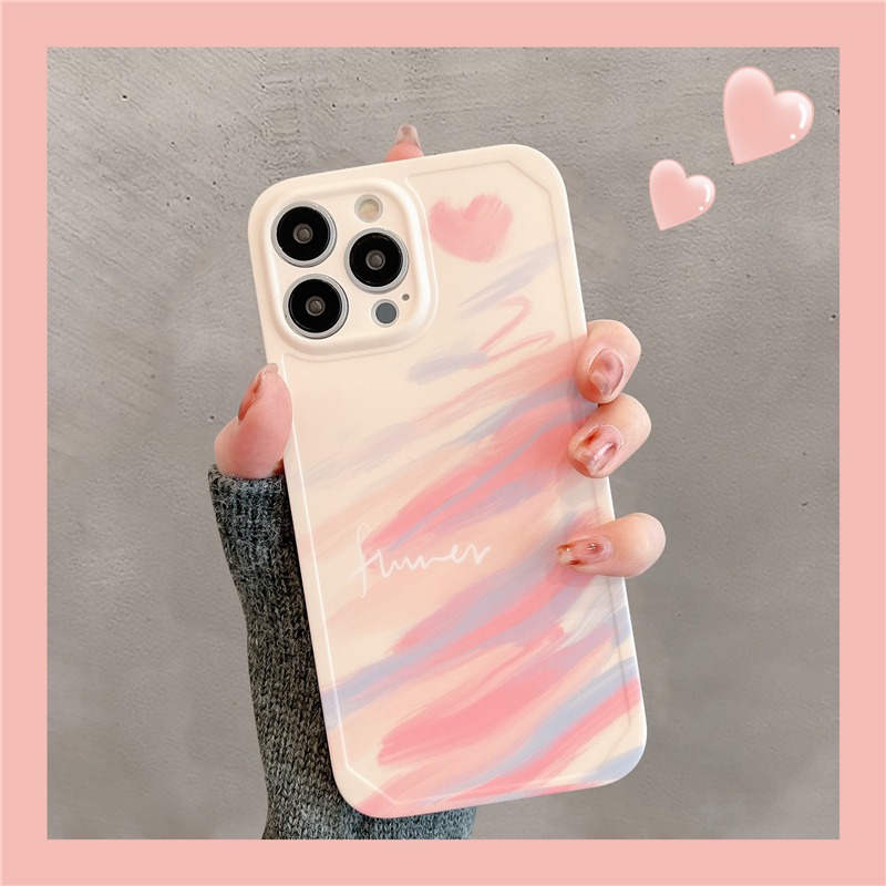 适用iphone14promax手机壳苹果13撞色涂鸦11简约小众12网红女款14plus韩风新款12Pro全包硅胶13Pro爆款手机套