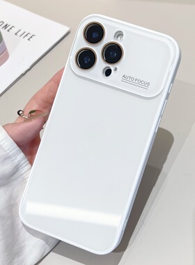 高级大视窗秒变适用苹果15promax手机壳新款玻璃白色iPhone16promax高颜值14男女款13防摔15高级12保护套11粉