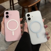 小红书爆款 薄如隐形不发黄 冰川蓝磁吸适用苹果13手机壳iPhone15promax透明16硬17女超薄14plus高级保护套