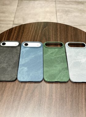 创意时尚适用于iPhone17Air手机壳半包牛仔纹高级感苹果17promax情侣时尚16promax磁吸15Pro防摔男女14/13